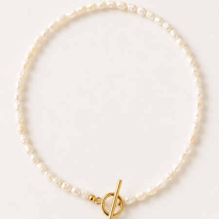 Handcrafted Baroque Freshwater Pearl Choker Necklace - 15"
