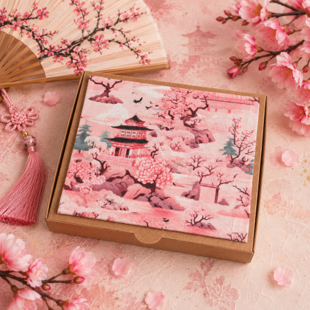 Japanese Cherry Blossom Handmade Fabric Notebook