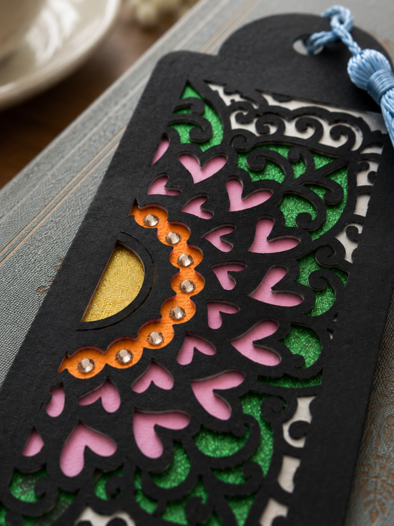 Handmade Mandala Style Bookmark with Blue Tassel