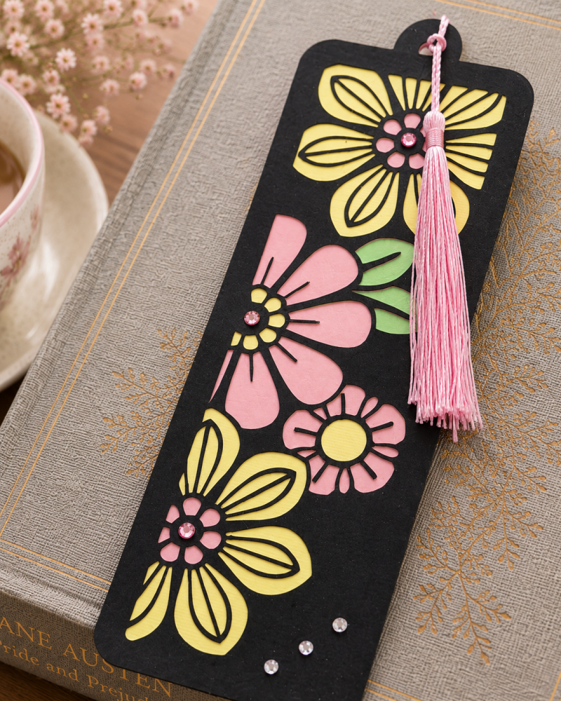 Handmade Floral Bookmark with Pink Tassel