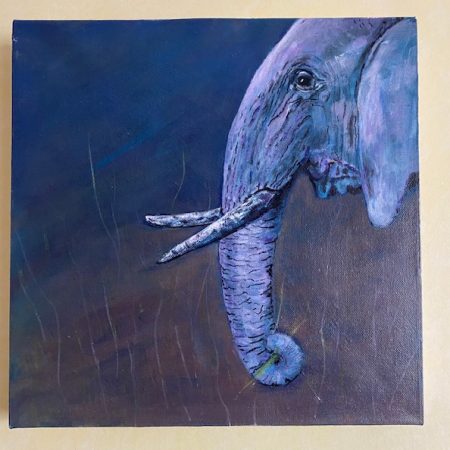 Elephant Head painted in acrylic.