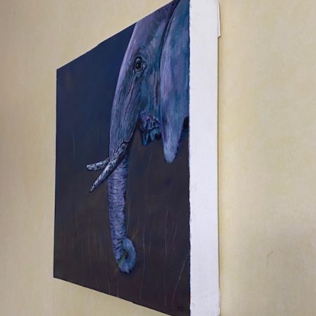 Elephant Head painted in acrylic.