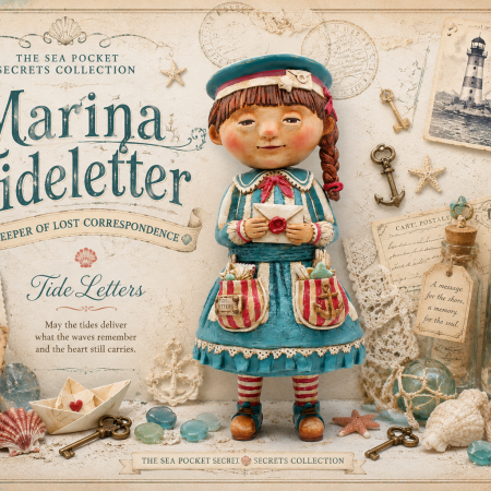Handmade Marina Tideletter Art Doll, 29cm Tall, Paper Clay