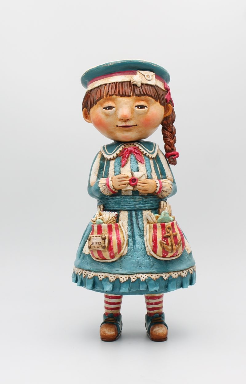 Handmade Marina Tideletter Art Doll, 29cm Tall, Paper Clay