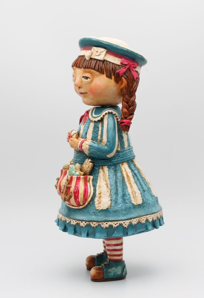 Handmade Marina Tideletter Art Doll, 29cm Tall, Paper Clay