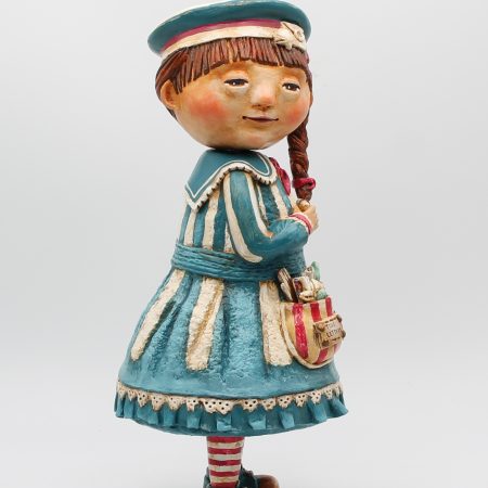 Handmade Marina Tideletter Art Doll, 29cm Tall, Paper Clay