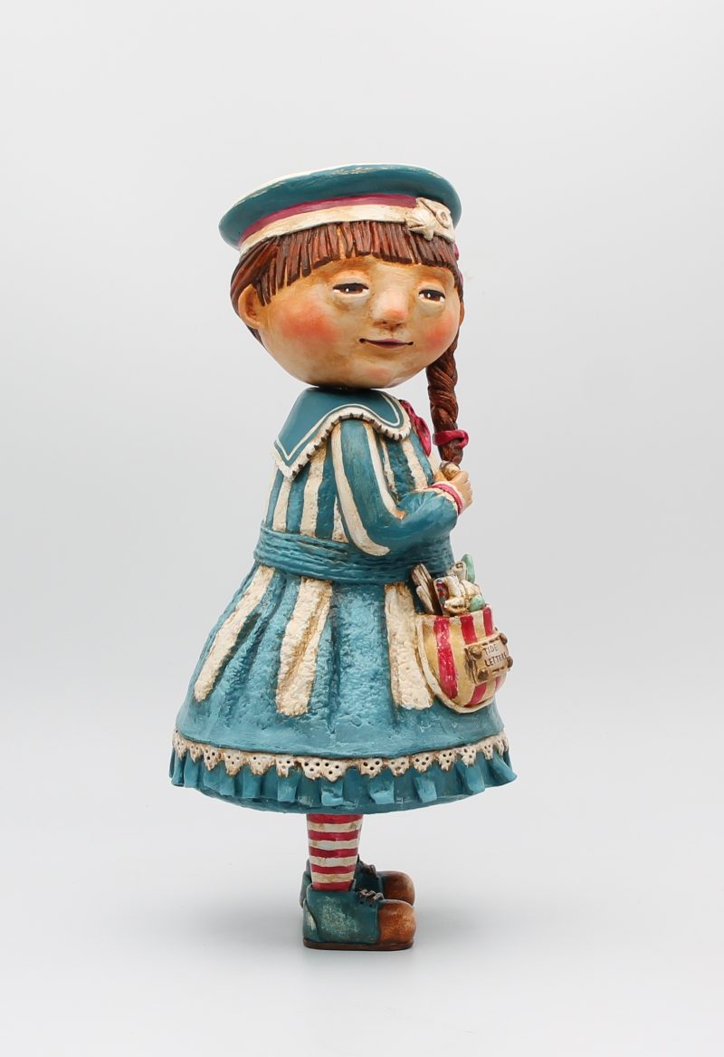 Handmade Marina Tideletter Art Doll, 29cm Tall, Paper Clay