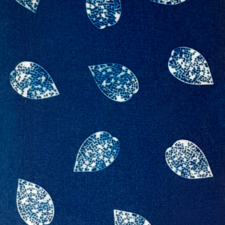 Leaf design cyanotype small tote bag