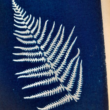 Fern cyanotype small tote bag