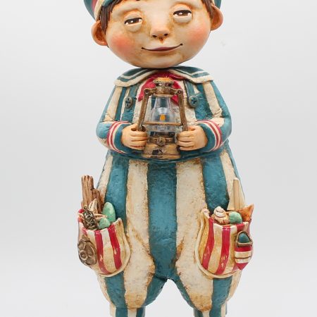Handmade Jasper Tidefinder Paper Clay Art Doll, 34cm Tall