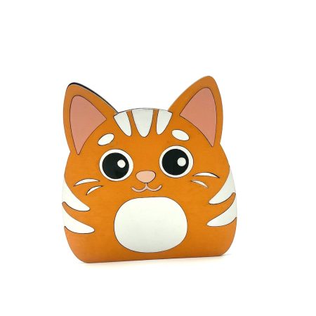 Handmade Orange and White Cat Planter for Indoor or Outdoor Use