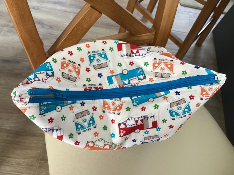 Medium Size Fabric Lined Caravan/Campervan Themed Zipped Purse/Make Up Bag/Pouch