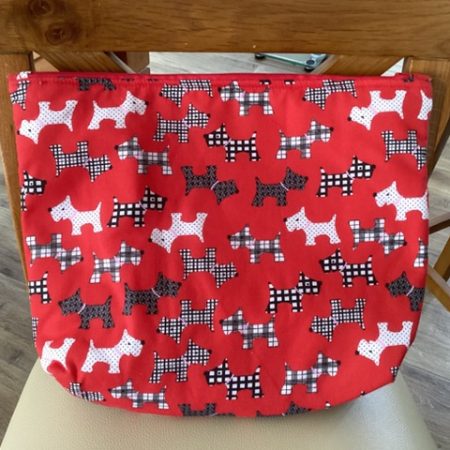 Medium Size Fabric Lined Red Scotty Dog Themed Zipped Purse/ Make Up Cosmetic Travel Bag/Pouch