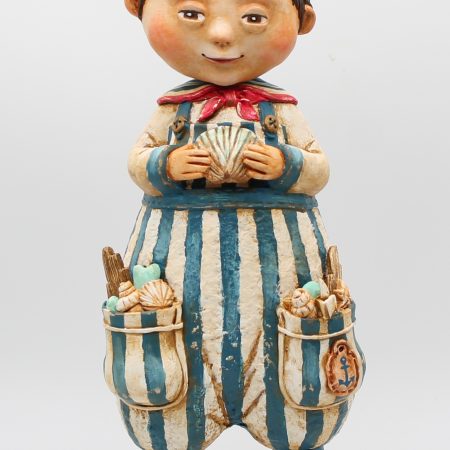 Handmade Jasper Tidefinder Paper Clay Art Doll, 34cm Tall
