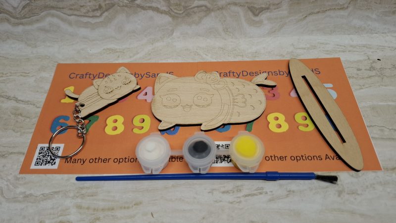 Paint your Own Cute Cats, Personalised Individual Party Packs, Paintable Wood Figures