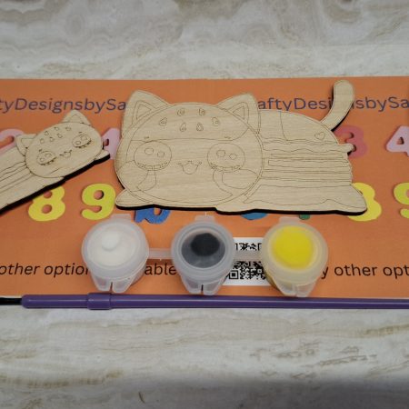 Paint your Own Cute Cats, Personalised Individual Party Packs, Paintable Wood Figures