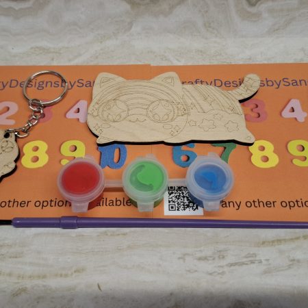 Paint your Own Cute Cats, Personalised Individual Party Packs, Paintable Wood Figures