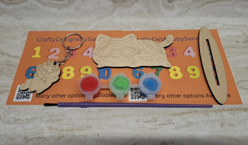 Paint your Own Cute Cats, Personalised Individual Party Packs, Paintable Wood Figures