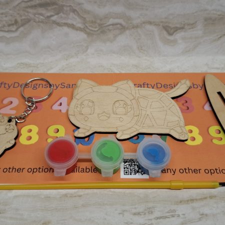 Paint your Own Cute Cats, Personalised Individual Party Packs, Paintable Wood Figures