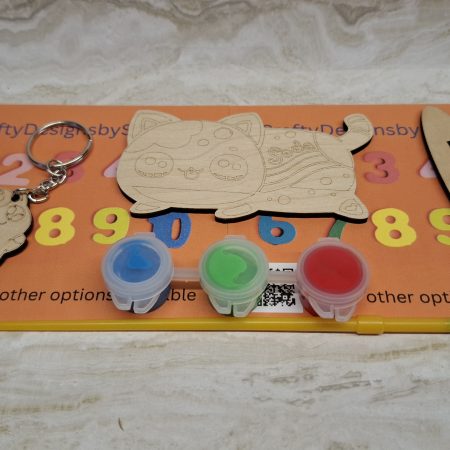 Paint your Own Cute Cats, Personalised Individual Party Packs, Paintable Wood Figures
