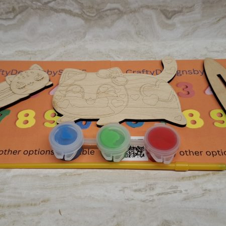 Paint your Own Cute Cats, Personalised Individual Party Packs, Paintable Wood Figures