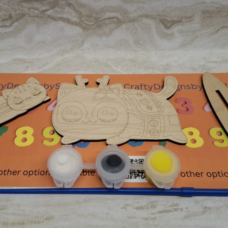 Paint your Own Cute Cats, Personalised Individual Party Packs, Paintable Wood Figures
