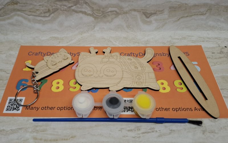 Paint your Own Cute Cats, Personalised Individual Party Packs, Paintable Wood Figures