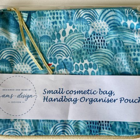 Small cosmetic bag, Handbag organiser pouch (Whale)