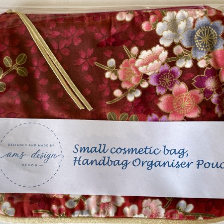 Small cosmetic bag, Handbag organiser pouch (Oriental Garden)