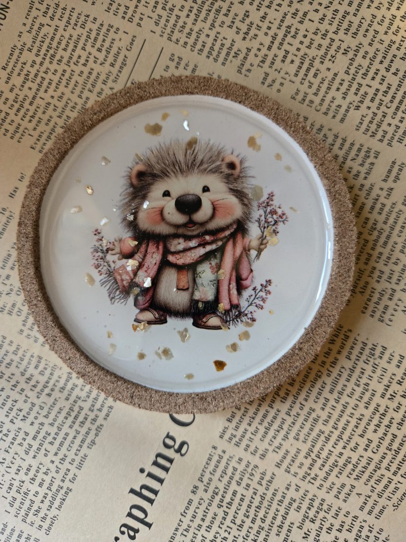 Handmade Cute Hedgehog Coasters(set of 4)