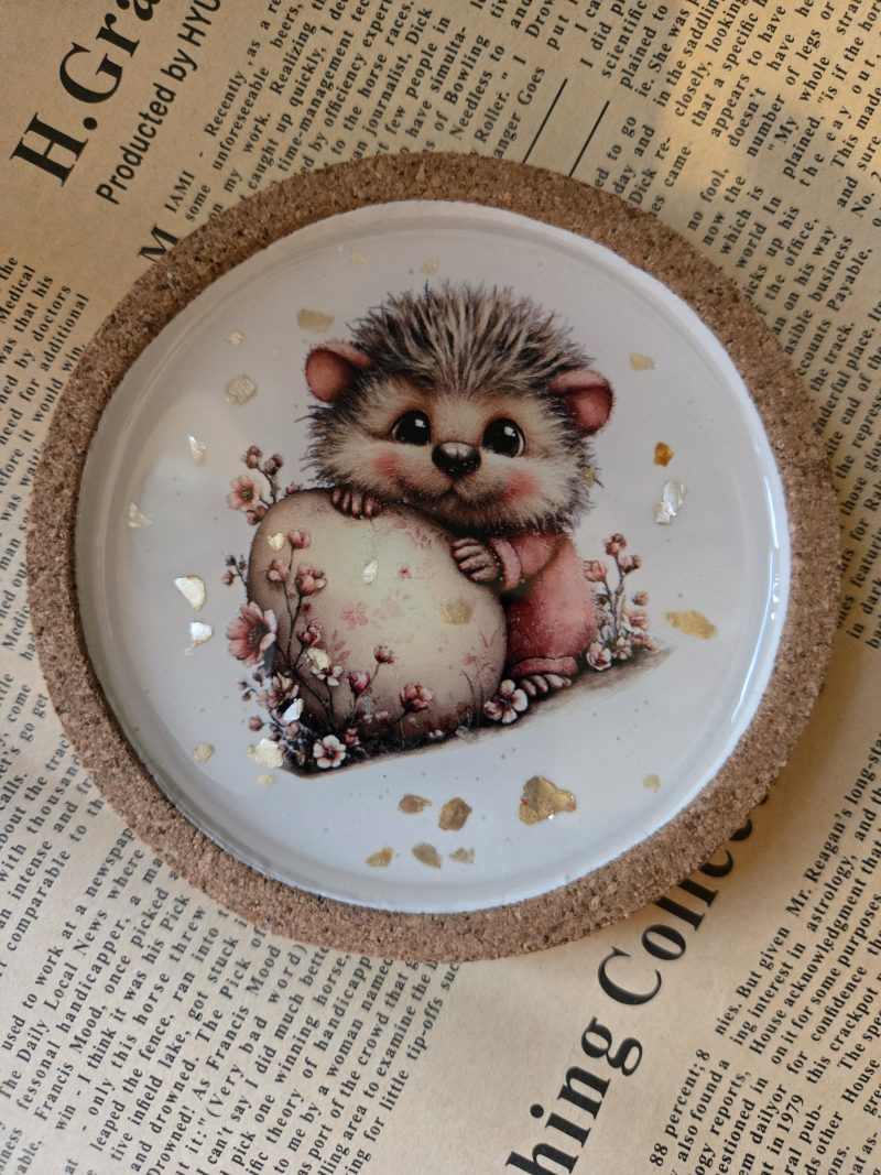 Handmade Cute Hedgehog Coasters(set of 4)