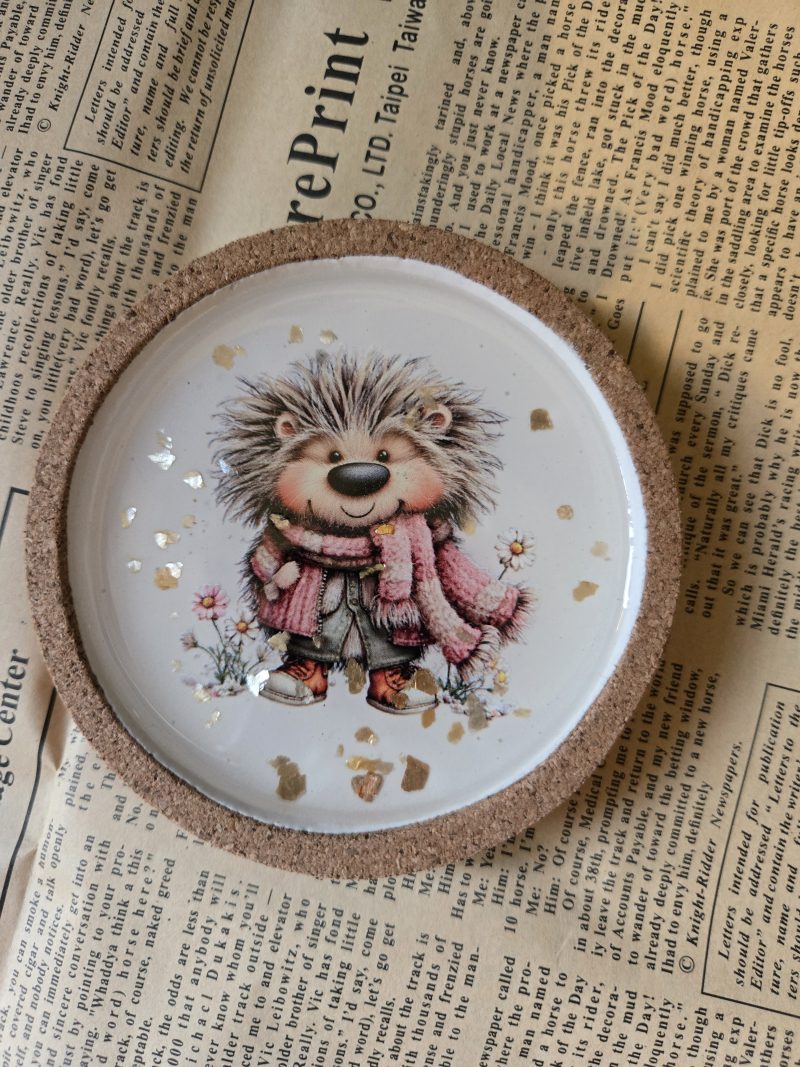 Handmade Cute Hedgehog Coasters(set of 4)
