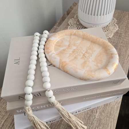 Handcrafted Gold Marble Oval Trinket Tray / Vanity Dish ✨
