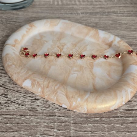 Handcrafted Gold Marble Oval Trinket Tray / Vanity Dish ✨