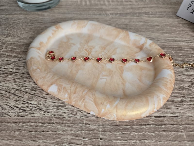 Handcrafted Gold Marble Oval Trinket Tray / Vanity Dish ✨