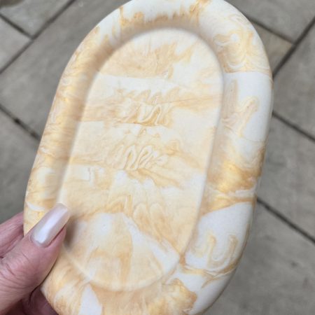 Handcrafted Gold Marble Oval Trinket Tray / Vanity Dish ✨