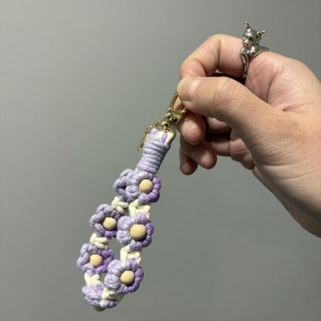 Purple/Lilac Floral phone lanyard keyring
