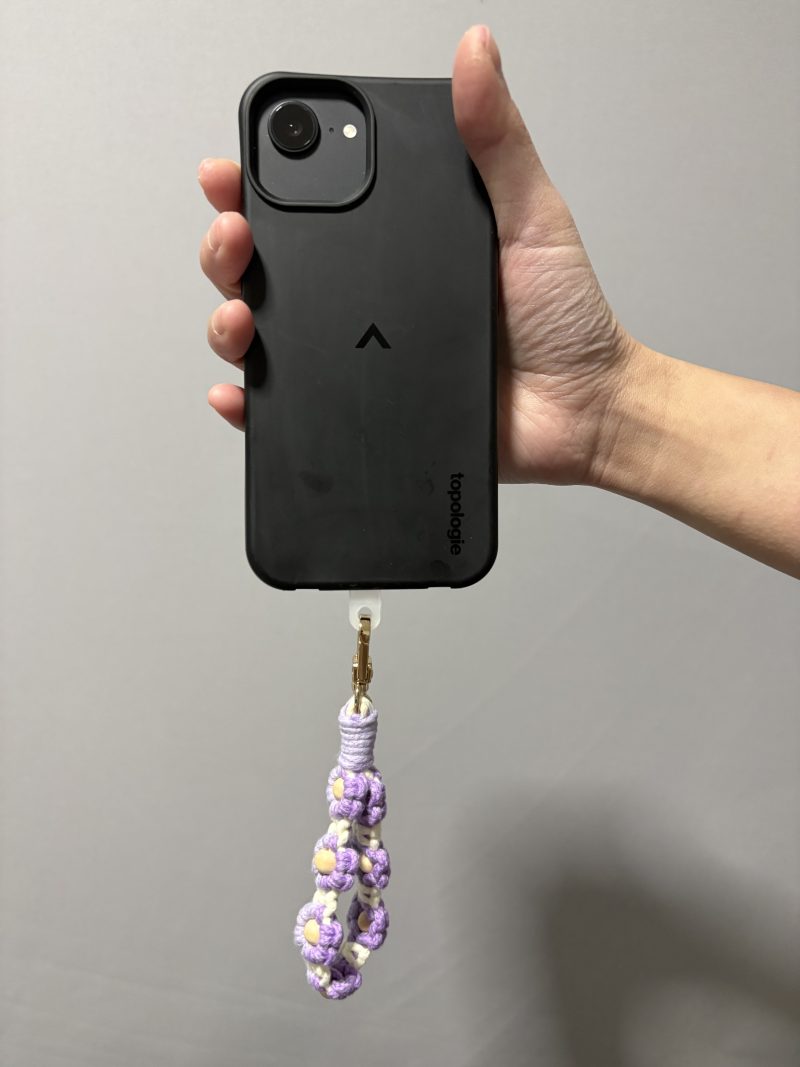 Purple/Lilac Floral phone lanyard keyring