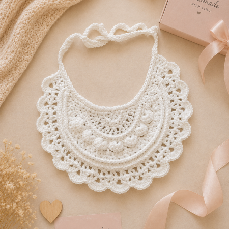 🤍 Vintage Crochet Baby Bib 🤍