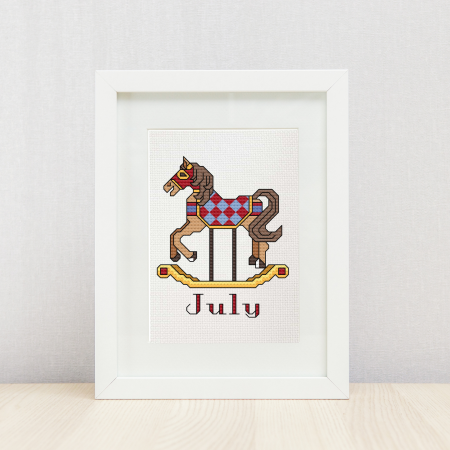 July ~ Rocking Horse ~ Cross Stitch Pattern PDF