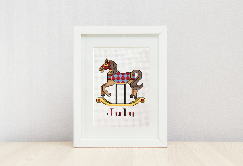 July ~ Rocking Horse ~ Cross Stitch Pattern PDF