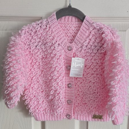 Hand Knitted Baby Girl's Loopy Cardigan