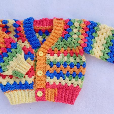 Colourful Crochet Cardigan for Babies and Toddlers.