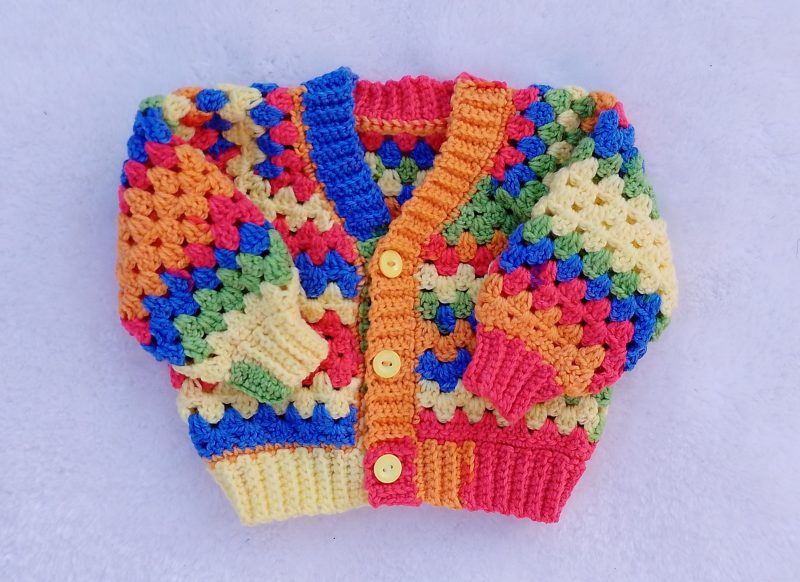 Crochet Colourful Cardigan for Babies and Toddlers