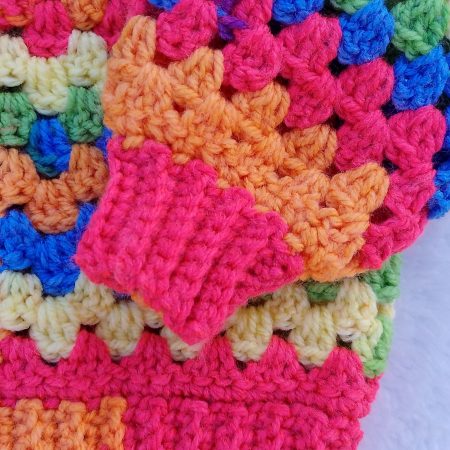 Sleeve Cuff of Colourful Cardigan