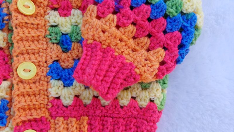 Sleeve Cuff of Colourful Cardigan