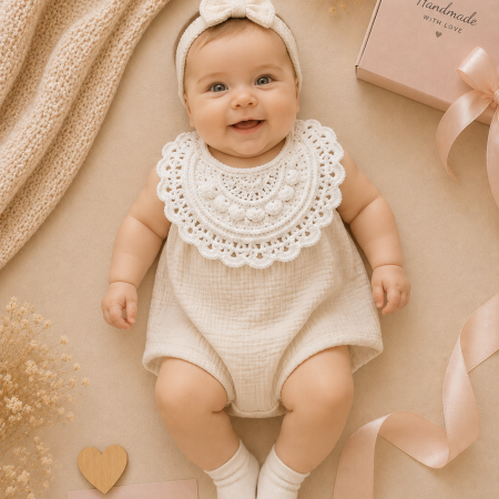 🤍 Vintage Crochet Baby Bib 🤍
