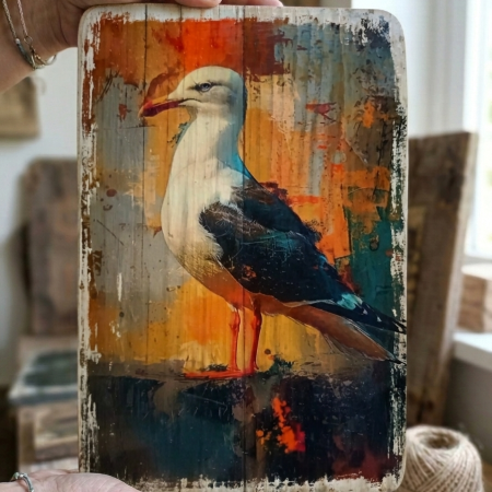 Handcrafted Seagull Wood Art | Rustic Nature Decor