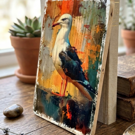 Handcrafted Seagull Wood Art | Rustic Nature Decor