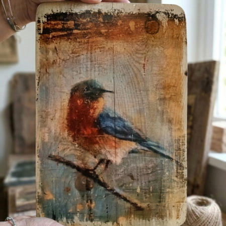 Handcrafted Bluebird Wood Art | Rustic Nature Decor